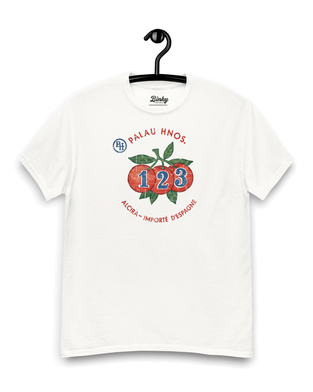 ALCIRA ORANGES T-SHIRT featuring a vintage design with a colorful orange print and retro lettering.