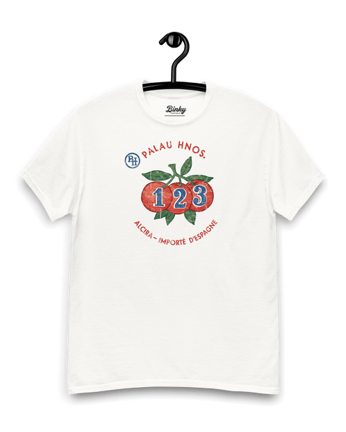 ALCIRA ORANGES T-SHIRT featuring a vintage design with a colorful orange print and retro lettering.