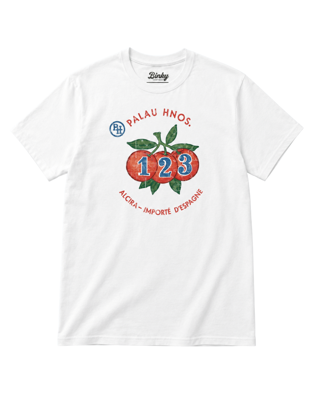Alcira Oranges T-Shirt | The Real South-side Deal design featuring vintage Spanish fruit graphics.