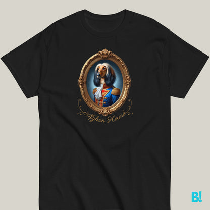 Afghan Hound Napoleon Dog T-shirt – 100% Cotton Afghan Hound fans, get this elegant Napoleon dog portrait T-shirt! Soft cotton in 7 colors. A stylish choice for dog lovers! €29.50 B!NKY Comfywear