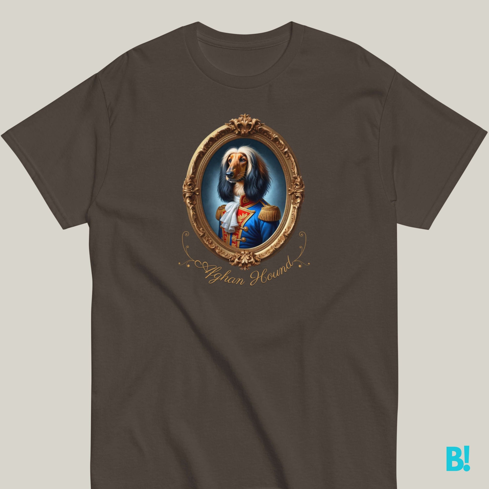 Afghan Hound Napoleon Dog T-shirt – 100% Cotton Afghan Hound fans, get this elegant Napoleon dog portrait T-shirt! Soft cotton in 7 colors. A stylish choice for dog lovers! €29.50 B!NKY Comfywear