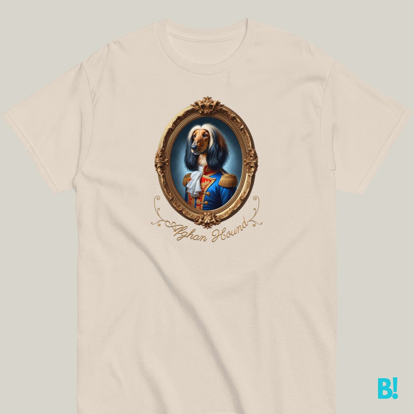 Afghan Hound Napoleon Dog T-shirt – 100% Cotton Afghan Hound fans, get this elegant Napoleon dog portrait T-shirt! Soft cotton in 7 colors. A stylish choice for dog lovers! €29.50 B!NKY Comfywear