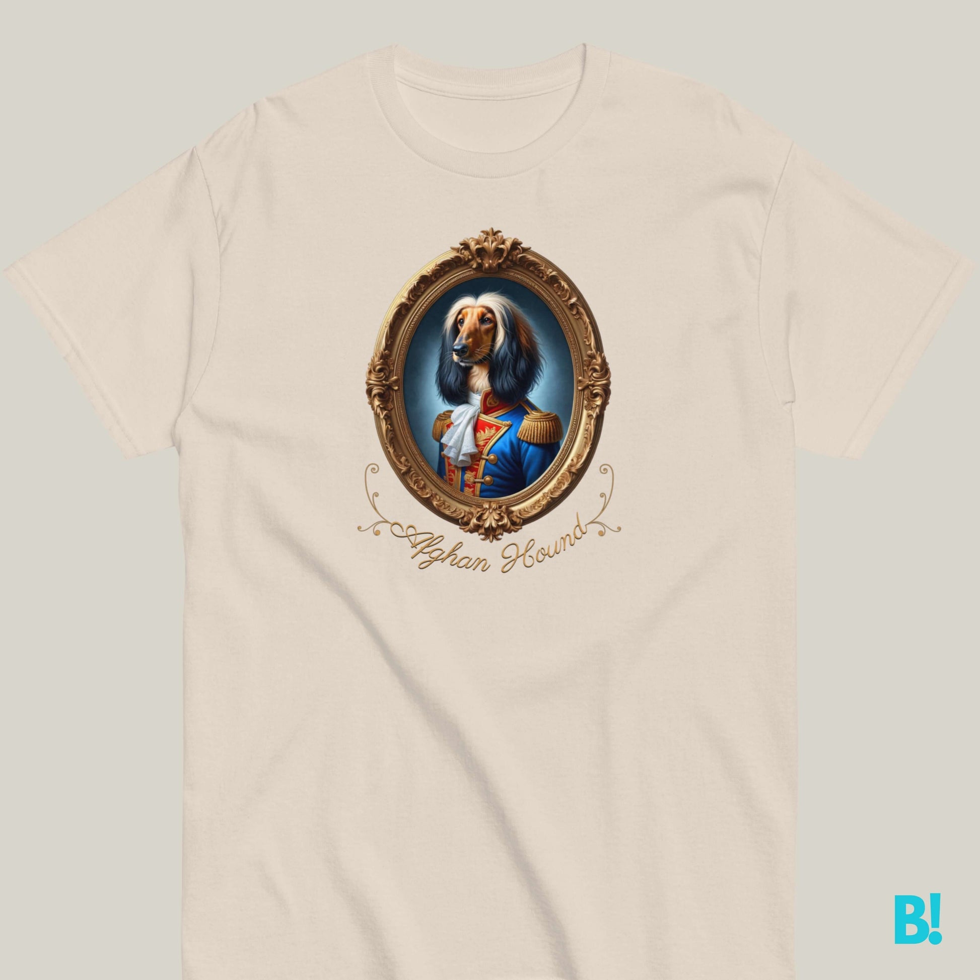 Afghan Hound Napoleon Dog T-shirt – 100% Cotton Afghan Hound fans, get this elegant Napoleon dog portrait T-shirt! Soft cotton in 7 colors. A stylish choice for dog lovers! €29.50 B!NKY Comfywear