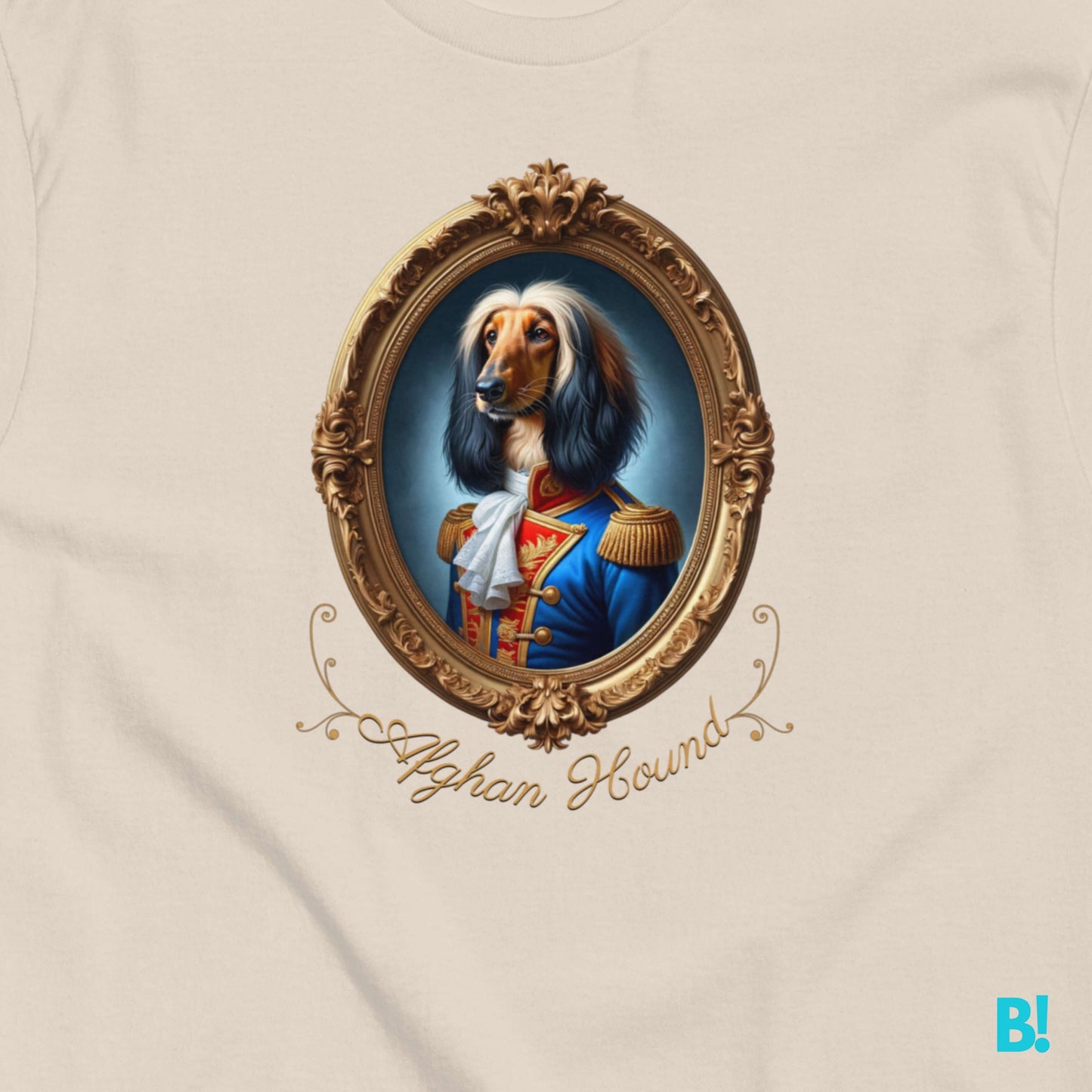 Afghan Hound Napoleon Dog T-shirt – 100% Cotton Afghan Hound fans, get this elegant Napoleon dog portrait T-shirt! Soft cotton in 7 colors. A stylish choice for dog lovers! €29.50 B!NKY Comfywear