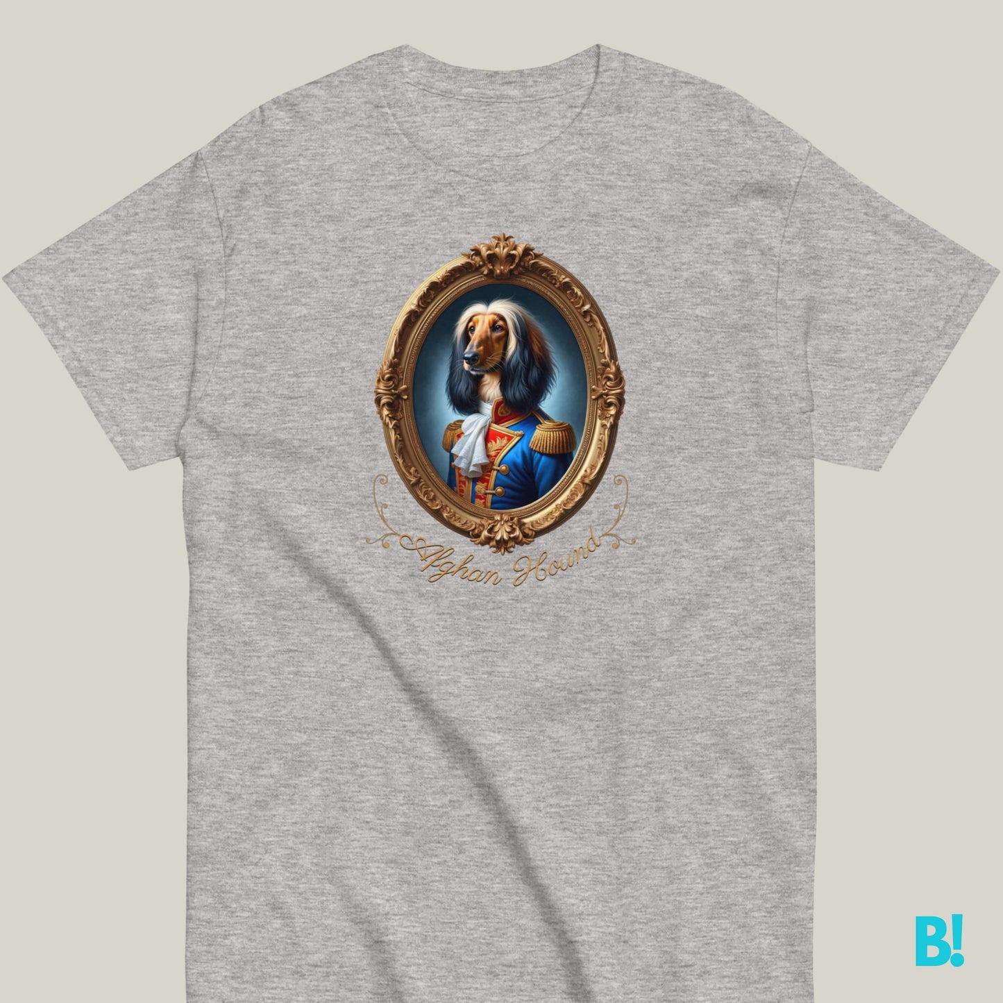 Afghan Hound Napoleon Dog T-shirt – 100% Cotton Afghan Hound fans, get this elegant Napoleon dog portrait T-shirt! Soft cotton in 7 colors. A stylish choice for dog lovers! €29.50 B!NKY Comfywear