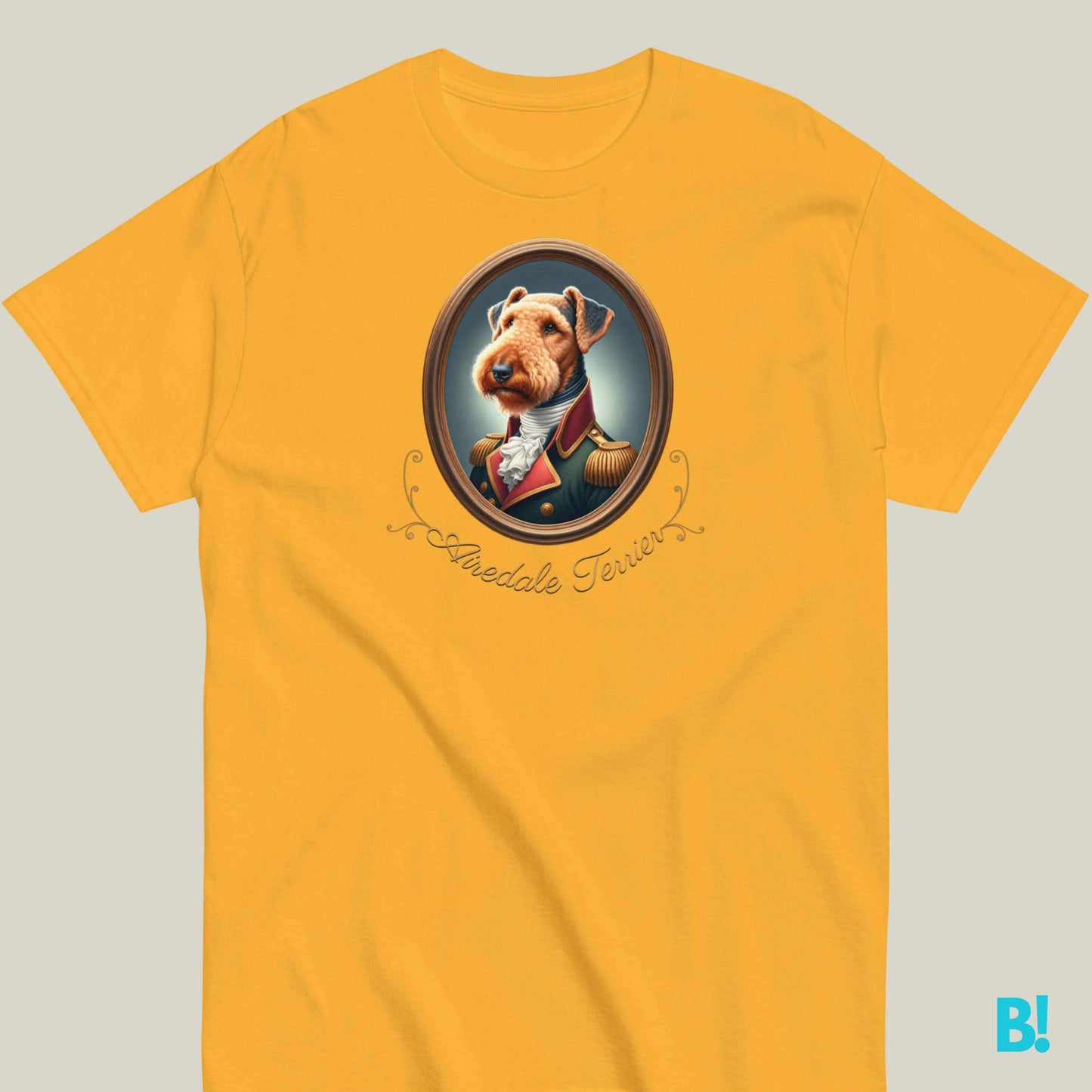 Airedale Terrier Napoleon Dog T-shirt – 100% Cotton Airedale Terrier fans, this Napoleon dog portrait T-shirt is a must-have! 100% cotton in 7 colors. Show off your unique style! €29.50 B!NKY Comfywear