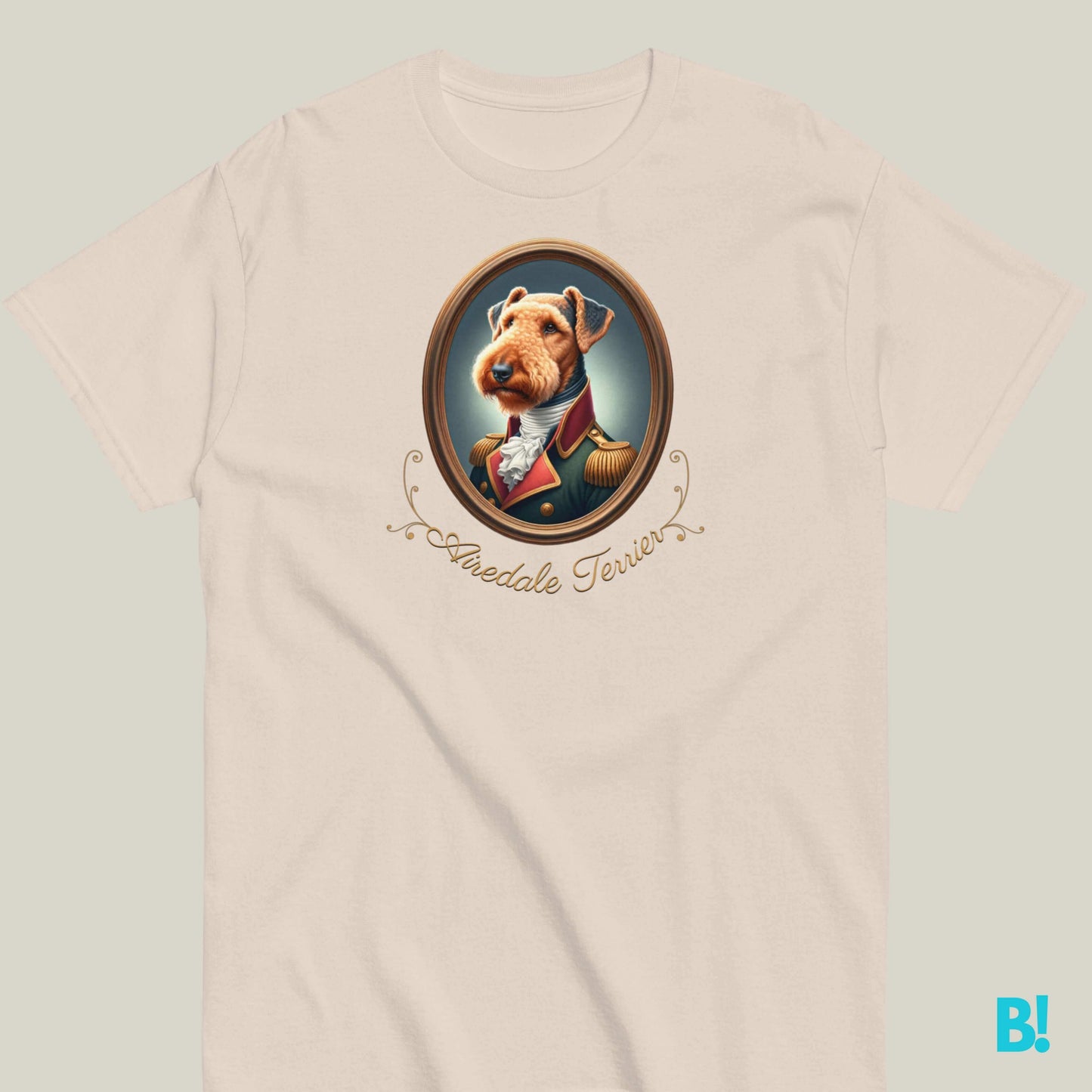 Airedale Terrier Portrait Tee - 100% Cotton Royal T-Shirt Showcase Airedale valor with our exclusive baroque portrait tee! Premium cotton, unisex fit, 7 colors, sizes S-XXXL. Ideal for dog lovers. €29.50 B!NKY Comfywear