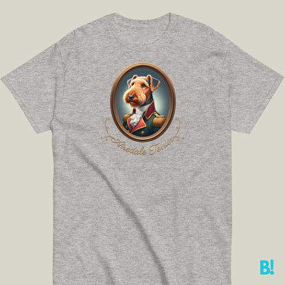Airedale Terrier Portrait Tee - 100% Cotton Royal T-Shirt Showcase Airedale valor with our exclusive baroque portrait tee! Premium cotton, unisex fit, 7 colors, sizes S-XXXL. Ideal for dog lovers. €29.50 B!NKY Comfywear