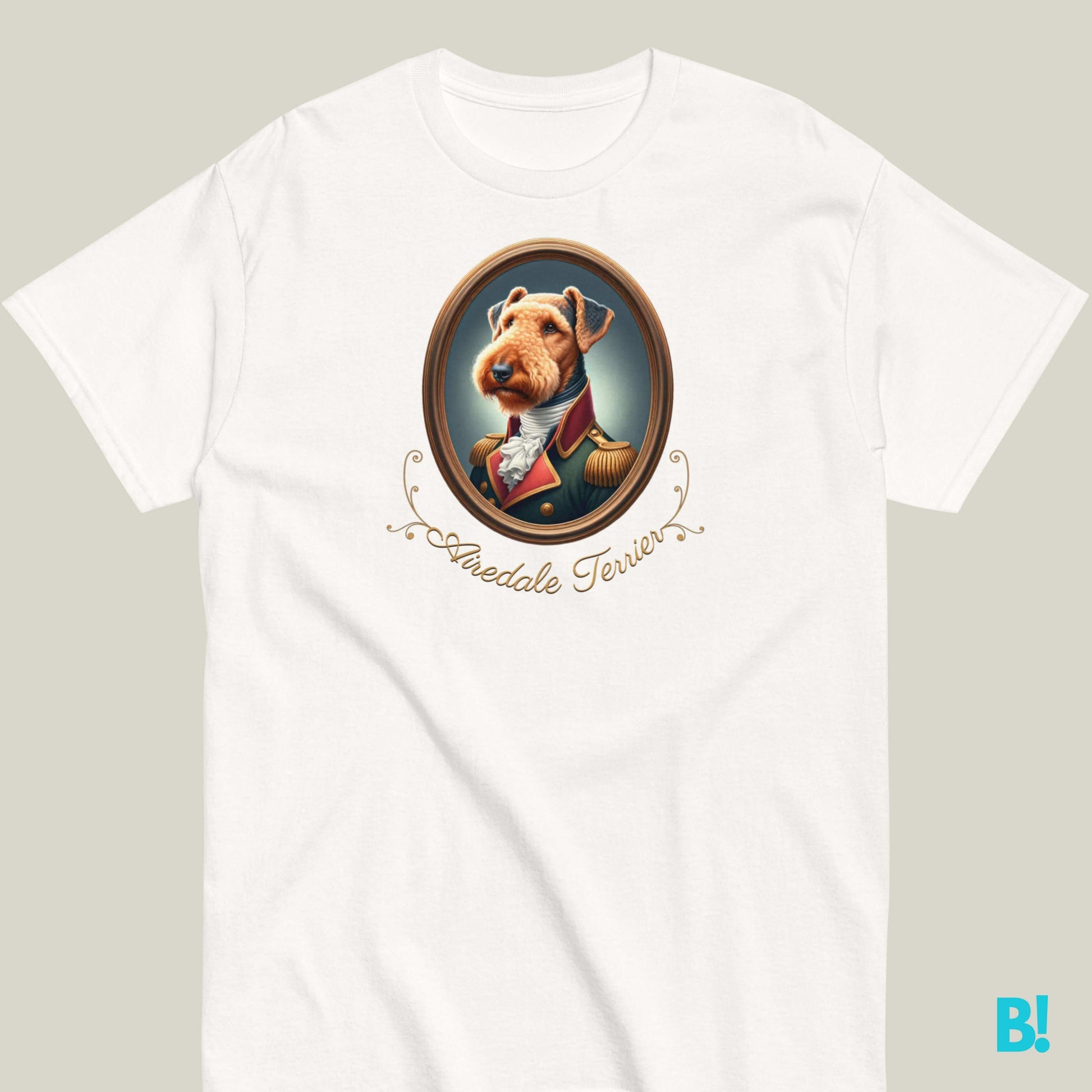 Airedale Terrier Napoleon Dog T-shirt – 100% Cotton Airedale Terrier fans, this Napoleon dog portrait T-shirt is a must-have! 100% cotton in 7 colors. Show off your unique style! €29.50 B!NKY Comfywear