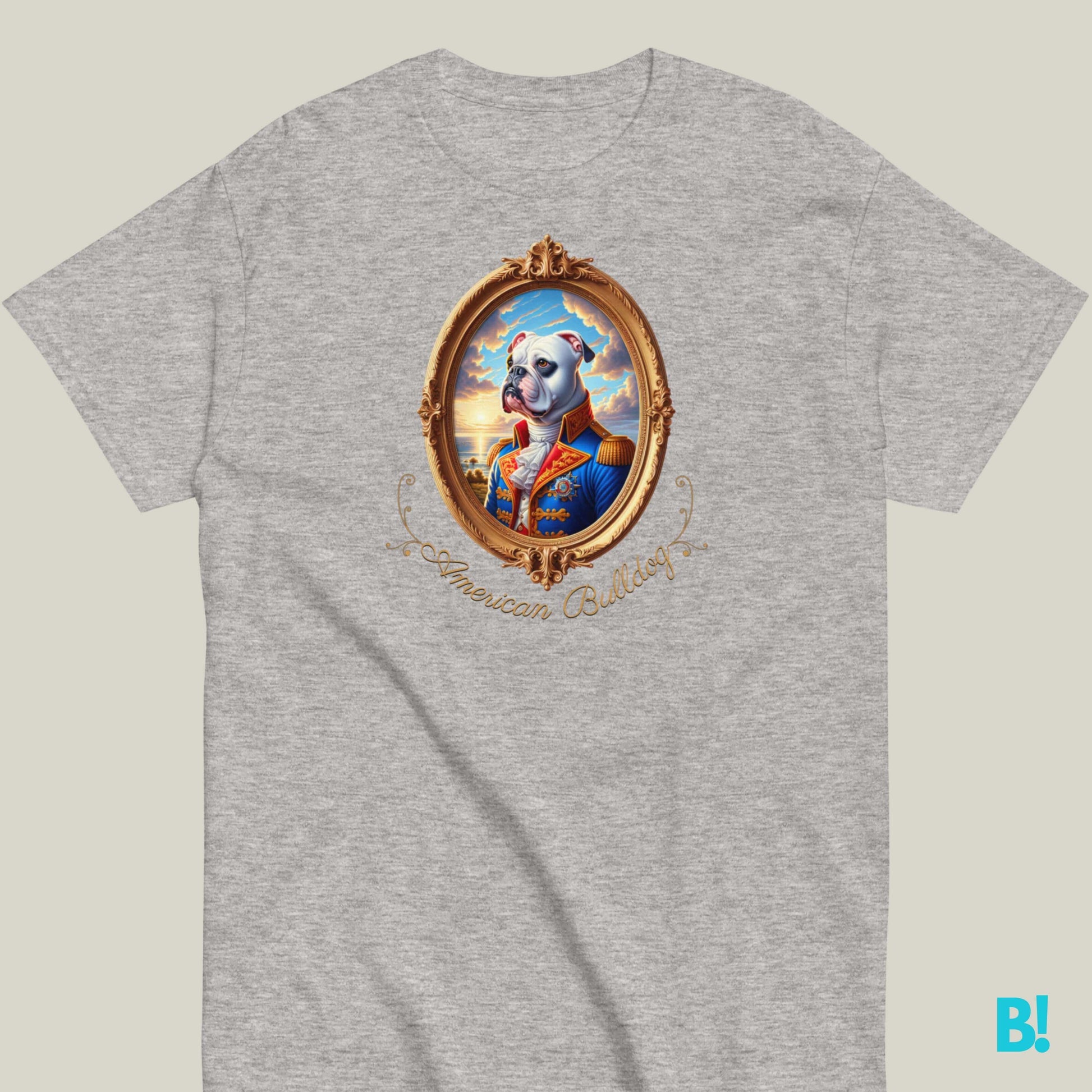 American Bulldog Napoleon Dog T-shirt – 100% Cotton Celebrate your American Bulldog with this stylish Napoleon dog portrait T-shirt. 100% cotton, 7 colors. A must for Bulldog fans! €29.50 B!NKY Comfywear