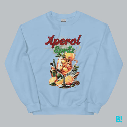 Aperol Spritz Sweater | Retro 50's Style | BINKY Sweaters Discover the Aperol Spritz Sweater with a retro 50's style print. Made from a soft cotton/polyester blend, available in white, grey, light blue, and sand. €39.00 B!NKY Comfywear