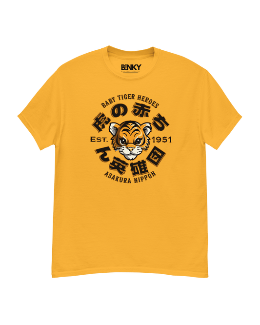 BABY TIGER HEROES T-Shirt – 100% cotton, regular fit, Japanese baseball culture design