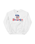 Bazooka Joe Sweater | Retro Bubblegum Club design featuring a vintage style graphic on a white sweatshirt.