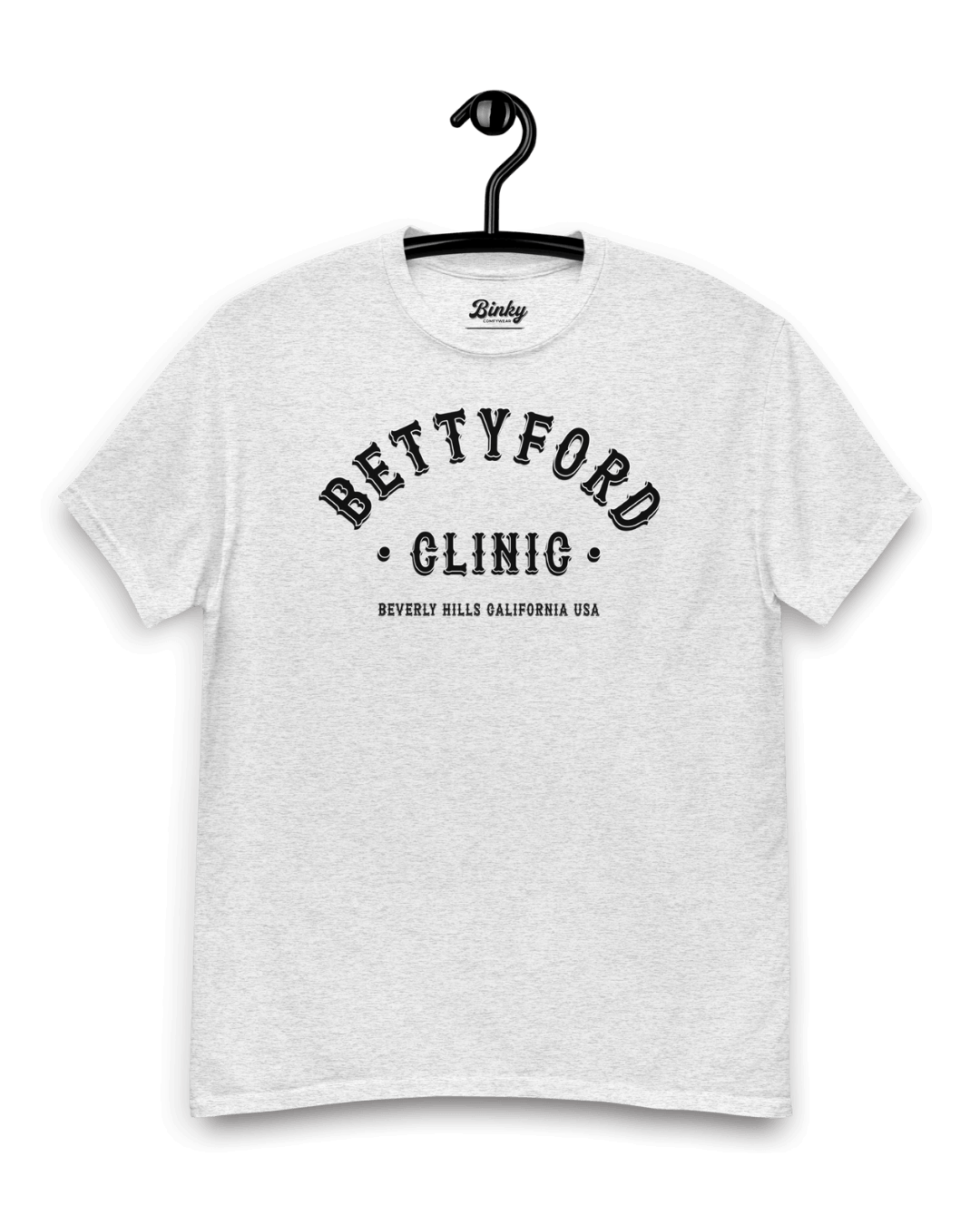 BETTY FORD CLINIC T-SHIRT | VARSITY TEAM, stylish gray tee from Binky, inspired by classic American college apparel.