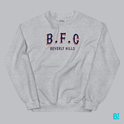 BFC BEVERLY HILLS Wrap yourself in comfort with the Classic "Betty Ford Clinic Beverly Hills" Sweater, featuring a timeless design by BinkyComfywear. Made from a 50/50 blend of pre-shrunk Cotton and Polyester this Sweater offers a Soft Feel & Perfect fit.