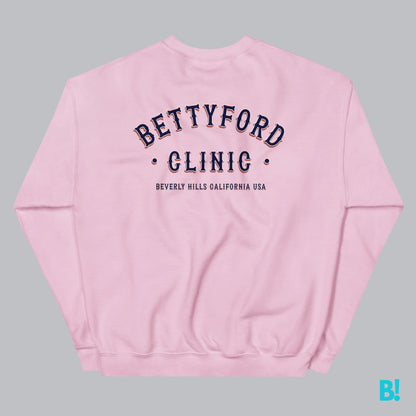 BFC BEVERLY HILLS Wrap yourself in comfort with the Classic "Betty Ford Clinic Beverly Hills" Sweater, featuring a timeless design by BinkyComfywear. Made from a 50/50 blend of pre-shrunk Cotton and Polyester this Sweater offers a Soft Feel & Perfect fit.