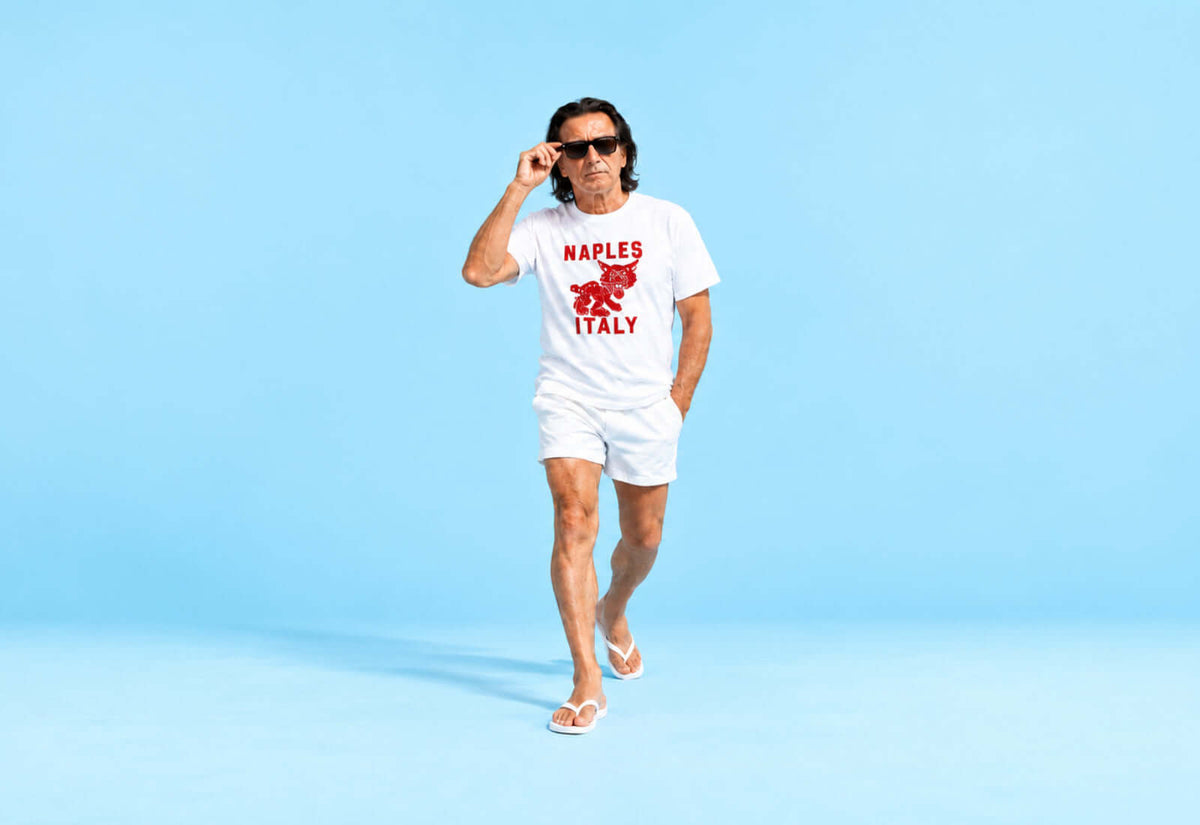 Walter solo editorial look 2 in BINKY COMFYWEAR Retro T-Shirt
