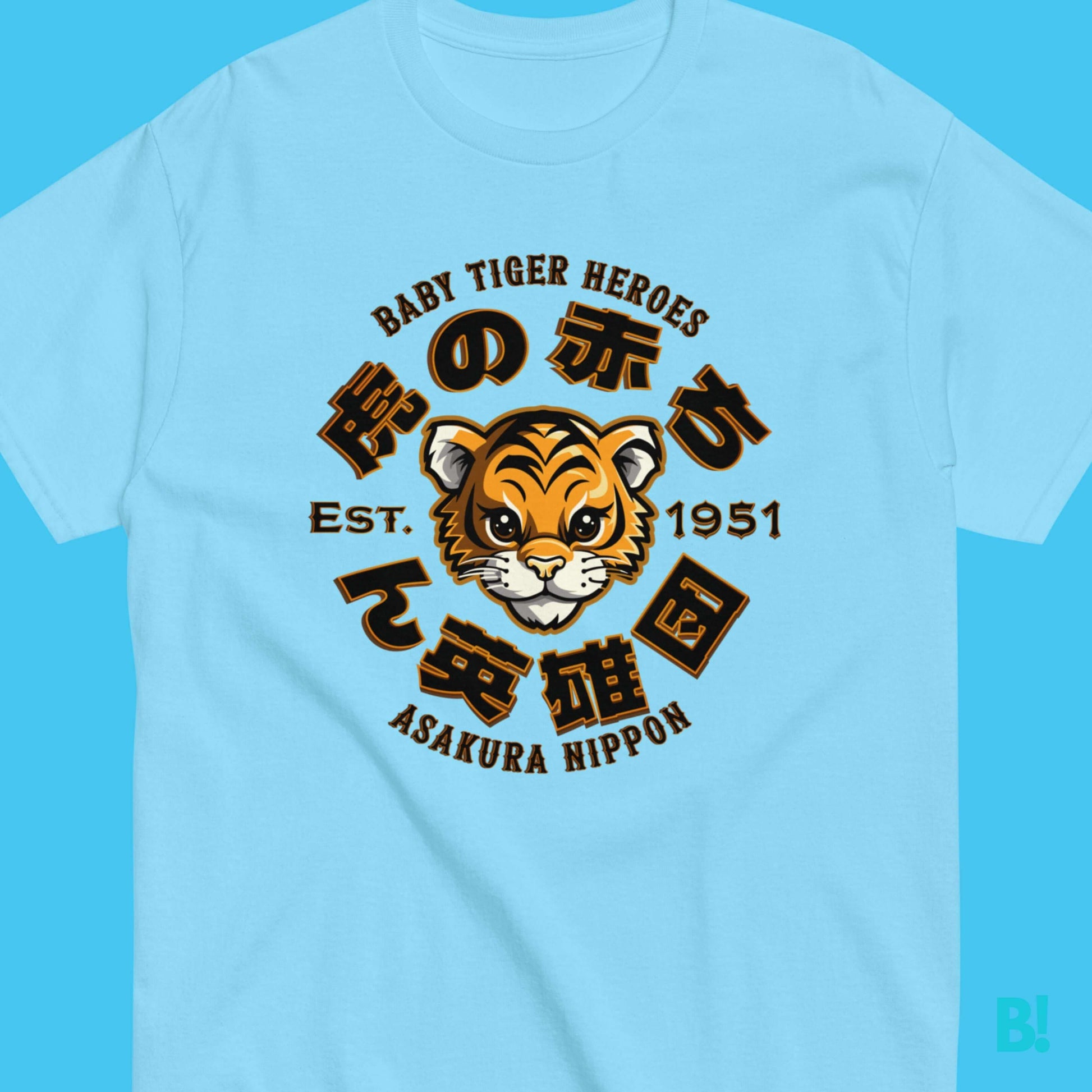 Baby Tiger Heroes Japanese Fantasy Baseball Print T-ShirtElevate your style and express your affection for all things Tiger with inspiring our Fantasy Japanese Baby Tiger Heroes Baseball Club Unisex T-Shirt, showcasing the enchanting design of 虎の赤ち ん英雄団•