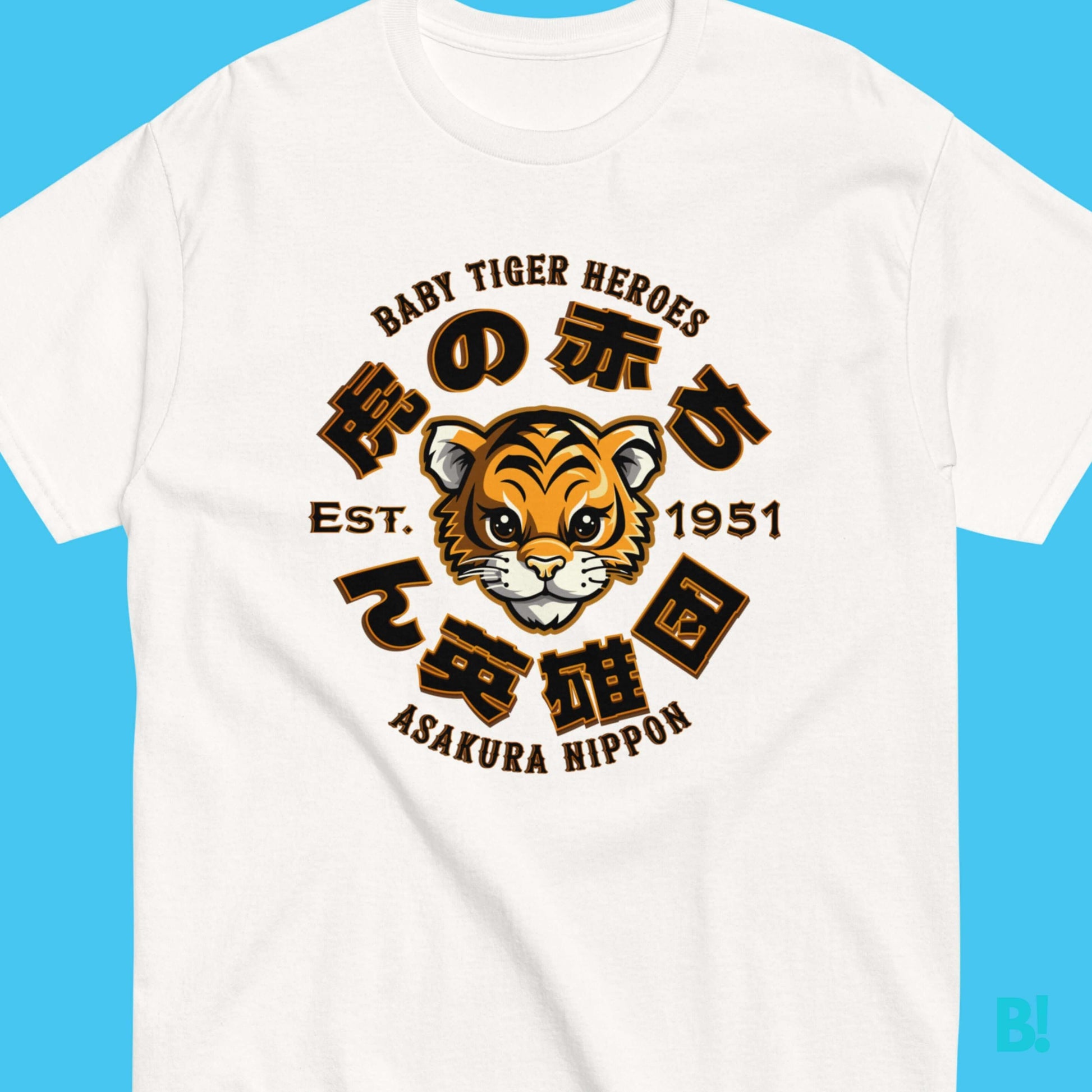 Baby Tiger Heroes Japanese Fantasy Baseball Print T-ShirtElevate your style and express your affection for all things Tiger with inspiring our Fantasy Japanese Baby Tiger Heroes Baseball Club Unisex T-Shirt, showcasing the enchanting design of 虎の赤ち ん英雄団•