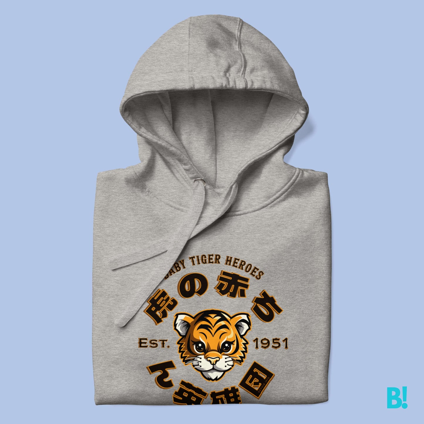 BABY TIGER HOODIE Elevate your style and express your affection for all things Tiger with inspiring our Fantasy Japanese Baby Tiger Heroes Baseball Club Hoodie, showcasing the enchanting design of 虎の赤ち ん英雄団 Stay comfy with our 100% Cotton-Faced hoodie, fe