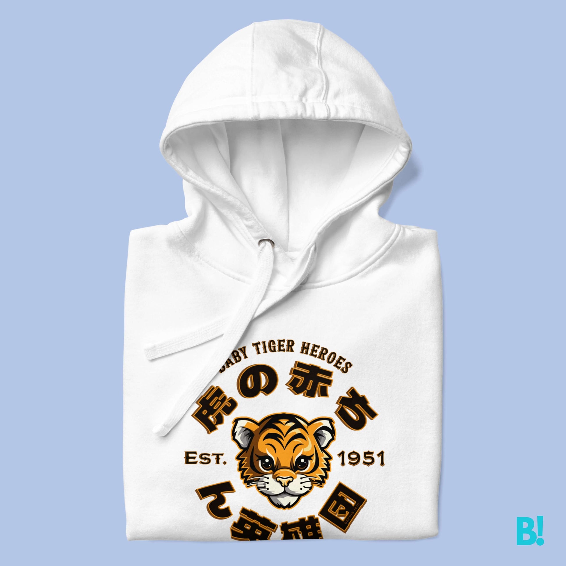 BABY TIGER HOODIE Elevate your style and express your affection for all things Tiger with inspiring our Fantasy Japanese Baby Tiger Heroes Baseball Club Hoodie, showcasing the enchanting design of 虎の赤ち ん英雄団 Stay comfy with our 100% Cotton-Faced hoodie, fe