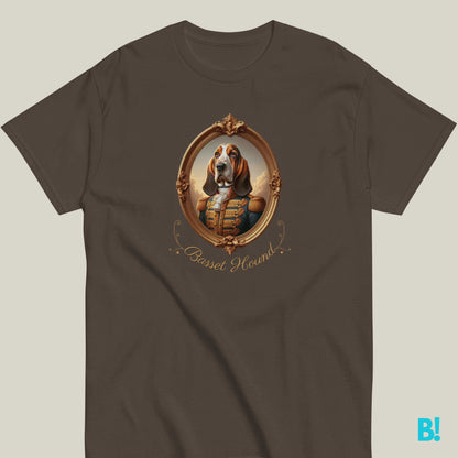 Basset Hound Napoleon Dog T-shirt – 100% Cotton Basset Hound fans, this playful Napoleon dog portrait T-shirt is perfect! Soft cotton in 7 colors. Ideal for dog lovers! €29.50 B!NKY Comfywear