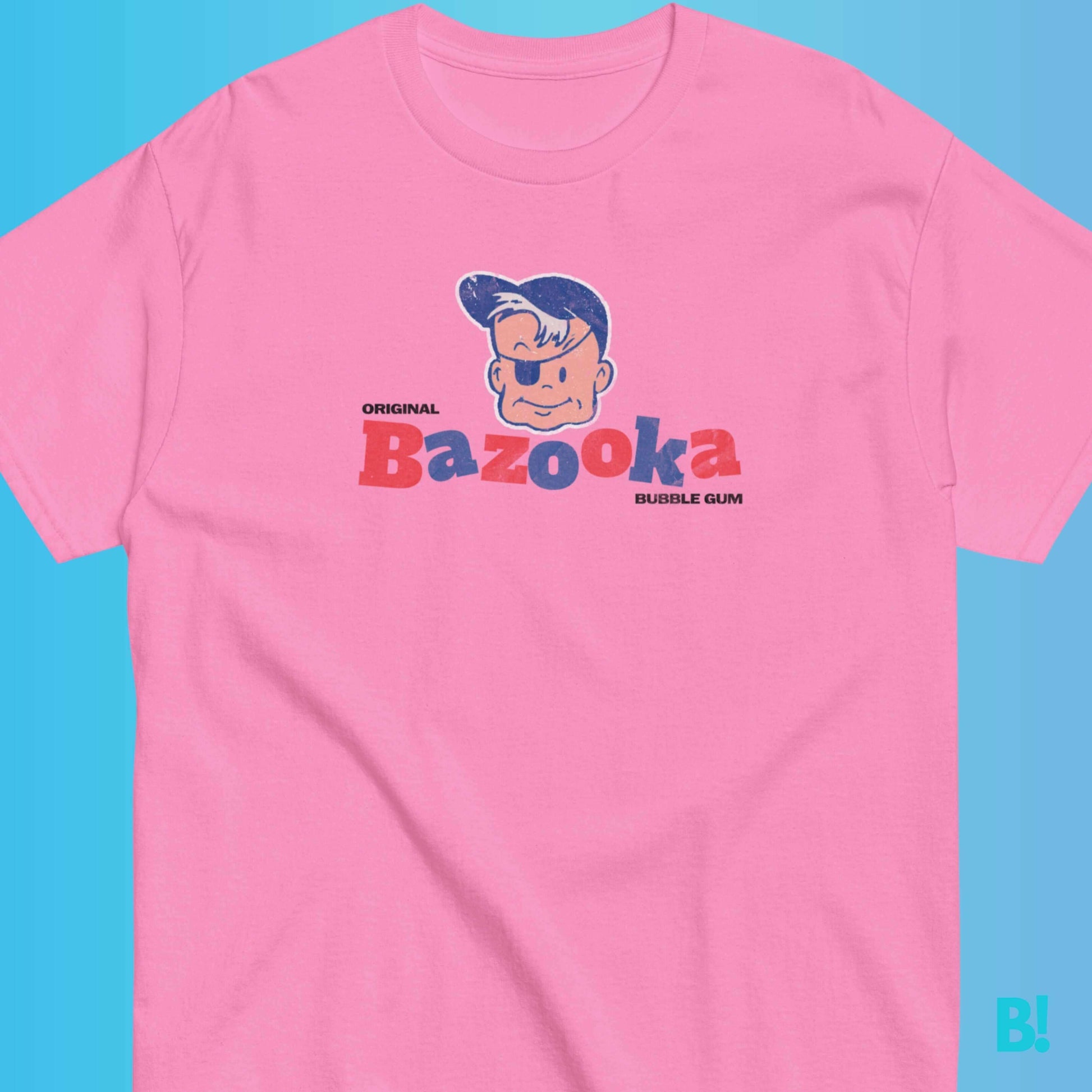 Bazooka Joe Bubble Gum Nostalgic Vintage Logo Remake T-ShirtJoin the Bazooka Joe Club! Made from cotton as soft as a bubblegum pop. Wearing this T-Shirt feels like a chewy trip down memory lane. Please enjoy our Exclusive Bazooka Bubble Gum Logo - Remake