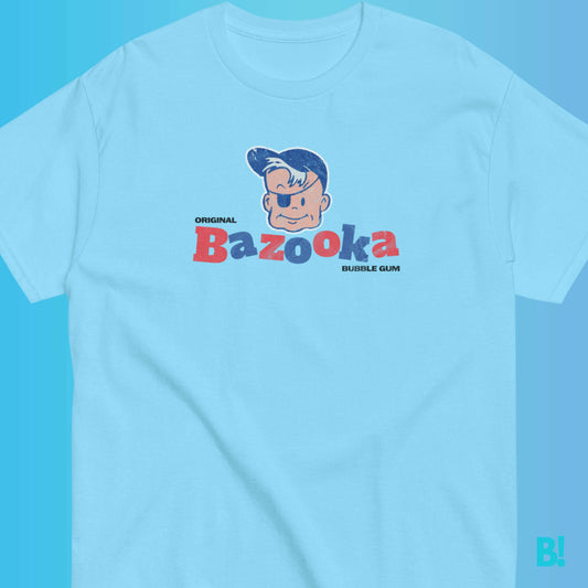 Bazooka Joe Bubble Gum Nostalgic Vintage Logo Remake T-ShirtJoin the Bazooka Joe Club! Made from cotton as soft as a bubblegum pop. Wearing this T-Shirt feels like a chewy trip down memory lane. Please enjoy our Exclusive Bazooka Bubble Gum Logo - Remake