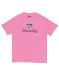 Bazooka Joe T-Shirt | Retro Bubblegum Legend in Azalea color showcasing original Bazooka graphic by Binky Comfywear.