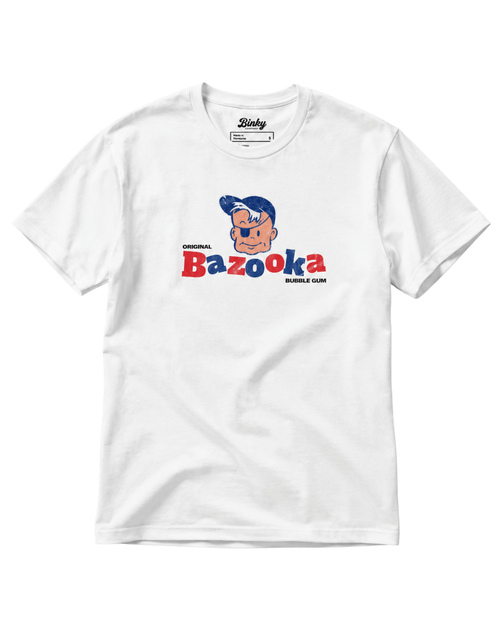 Bazooka Joe T-Shirt | Retro Bubblegum Legend featuring classic Bazooka design on a white tee.