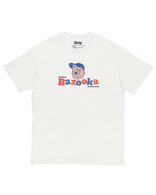 Bazooka Joe T-Shirt in White with retro bubblegum comic graphic