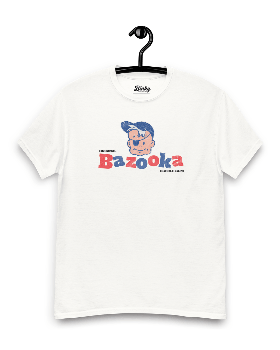 Bazooka Joe T-Shirt | Retro Bubblegum Legend featuring iconic Bazooka character graphic on a white tee.