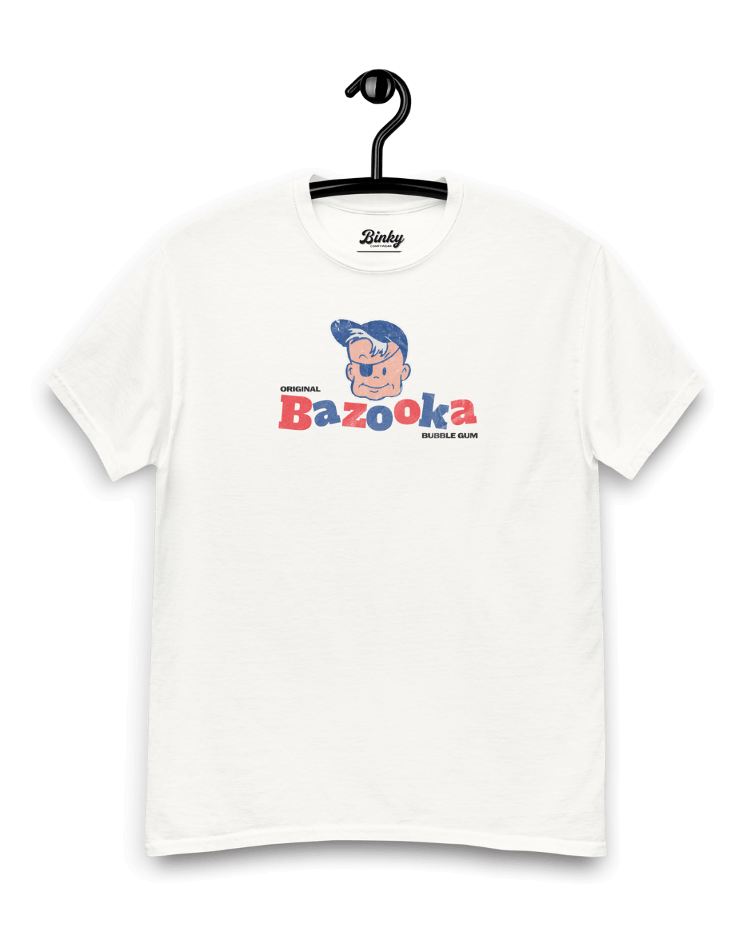 BAZOOKA JOE T-SHIRT | RETRO BUBBLEGUM LEGEND featuring a classic design on a white tee.