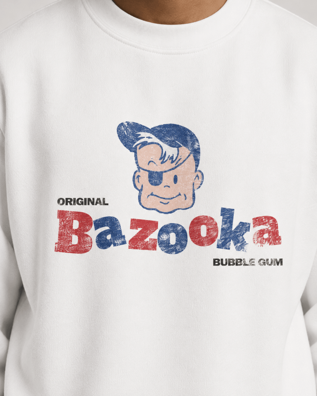 Bazooka Joe Club Heavy Sweater featuring  Bazooka Bubble Gum graphic and character design.