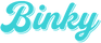 Binky Comfywear Logo in stylish turquoise font, showcasing the brand's playful and comfortable aesthetic.