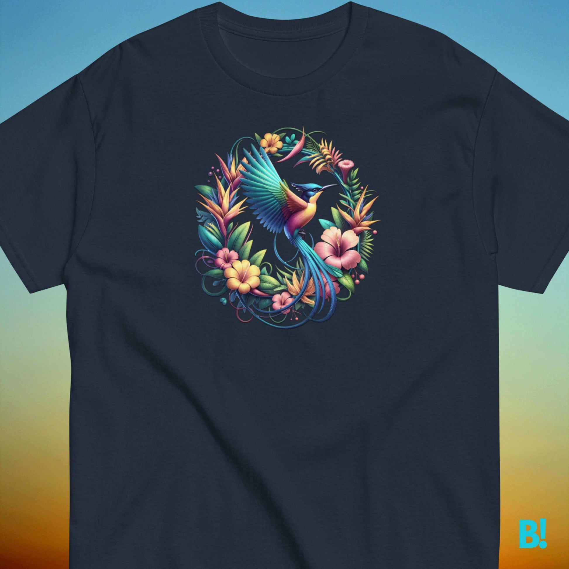 Bird of Paradise Tee: Tropical Island Style Tshirt Dive into tropical style with our Bird of Paradise tee! Perfect beachwear in 6 colors & sizes S-XXXL. Embrace island vibes in comfort. €29.50 B!NKY Comfywear