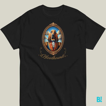 Elegant Bloodhound Portrait Tee | Unisex & Royal Colors Capture nobility with our Bloodhound Portrait Tee. Enjoy 100% cotton comfort in 7 royal colors. Perfect fit with our Size Guide! €29.50 B!NKY Comfywear