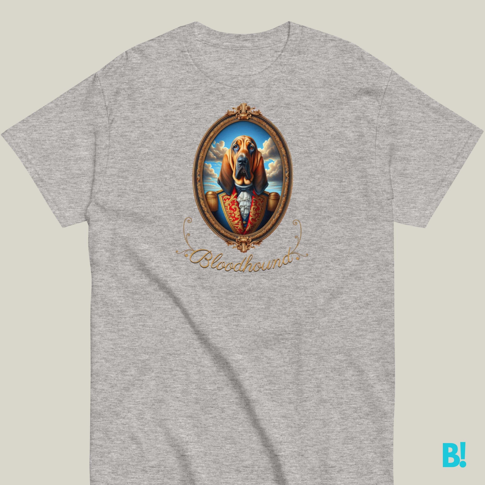 Elegant Bloodhound Portrait Tee | Unisex & Royal Colors Capture nobility with our Bloodhound Portrait Tee. Enjoy 100% cotton comfort in 7 royal colors. Perfect fit with our Size Guide! €29.50 B!NKY Comfywear