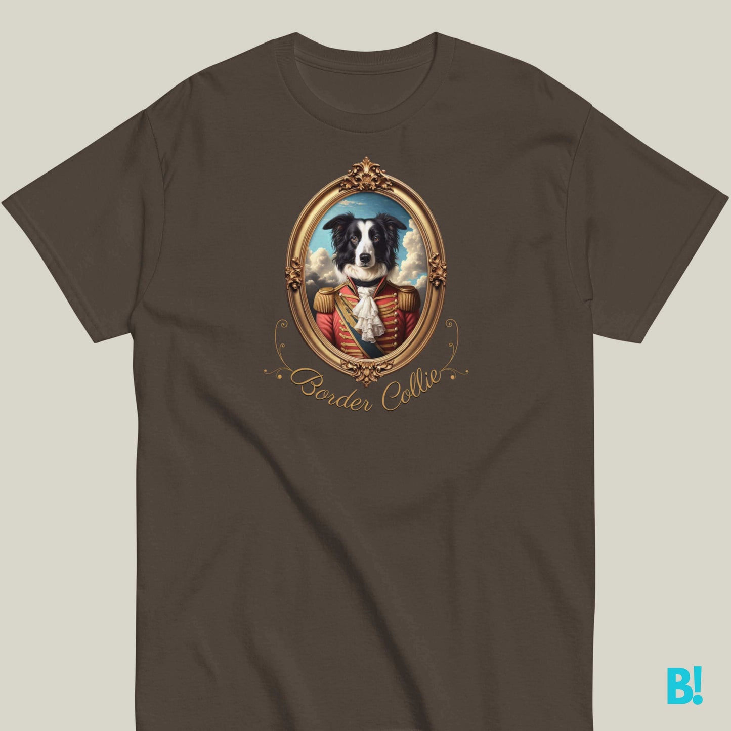 Border Collie Napoleon Portrait T-shirt – 100% Cotton Show off your Border Collie with this elegant Napoleon dog portrait T-shirt. 100% cotton, available in 7 colors. Perfect for dog lovers! €29.50 B!NKY Comfywear