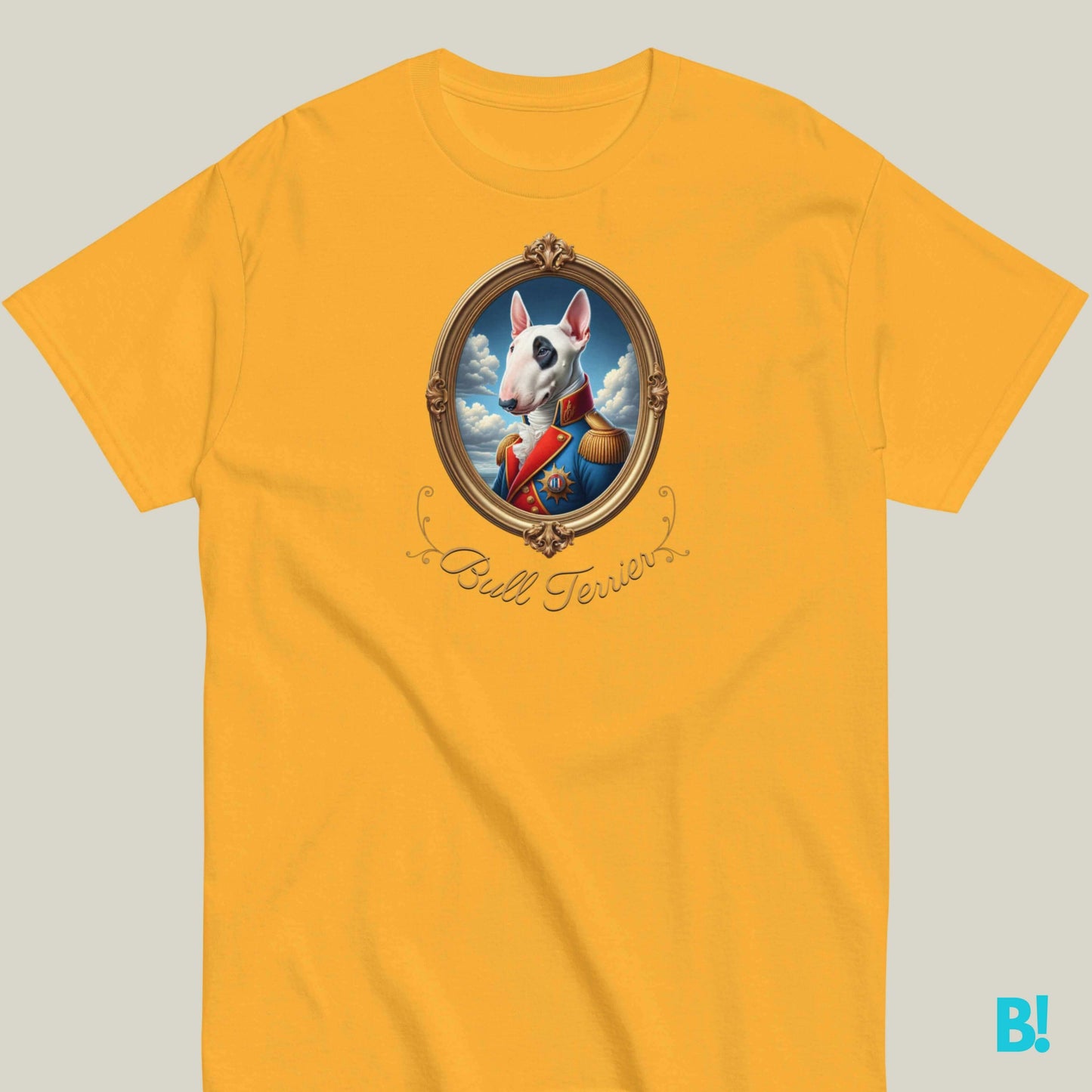 Bull Terrier Napoleon Dog T-shirt – 100% Cotton Bull Terrier lovers, this Napoleon dog portrait T-shirt is a must-have! 100% cotton in 7 colors. Show off your style! €29.50 B!NKY Comfywear