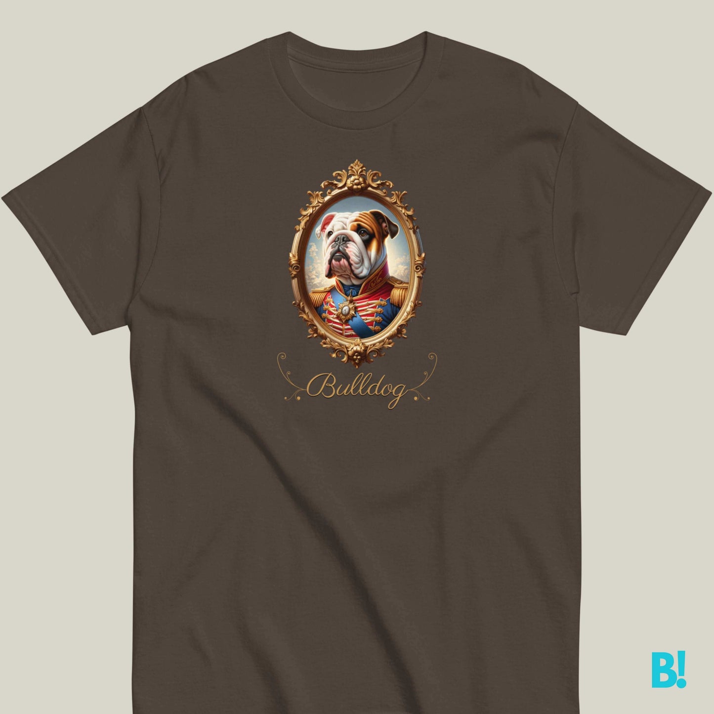 Bulldog Napoleon Dog Portrait T-shirt – 100% Cotton Bulldog lovers, celebrate your favorite breed with this charming Napoleon dog portrait T-shirt. Soft cotton, available in 7 colors. Perfect for dog lovers! €29.50 B!NKY Comfywear