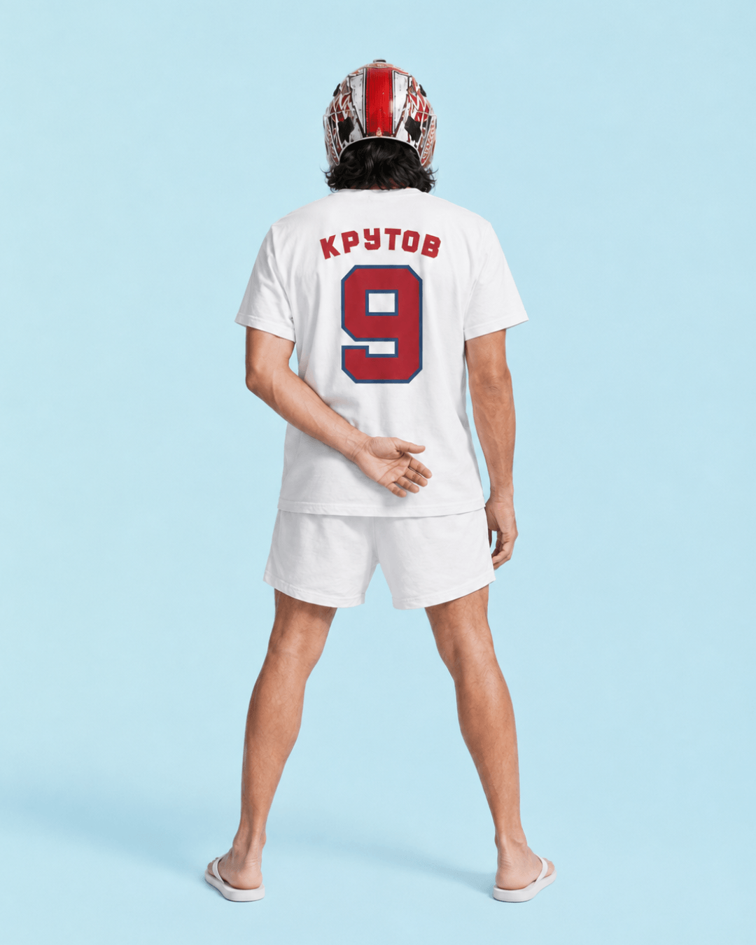 CCCP 9 T-Shirt | The Tank Line showing back design with name 'КРУТОВ' and number 9.