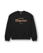 HOTEL MIGRAINE HEAVY SWEATER featuring Chateau Migraine Hotel graphic, ideal for retro ski & streetwear style.