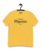 CHATEAU MIGRAINE T-SHIRT in vibrant yellow, showcasing premium soft cotton and relaxed fit for comfortable daily wear.