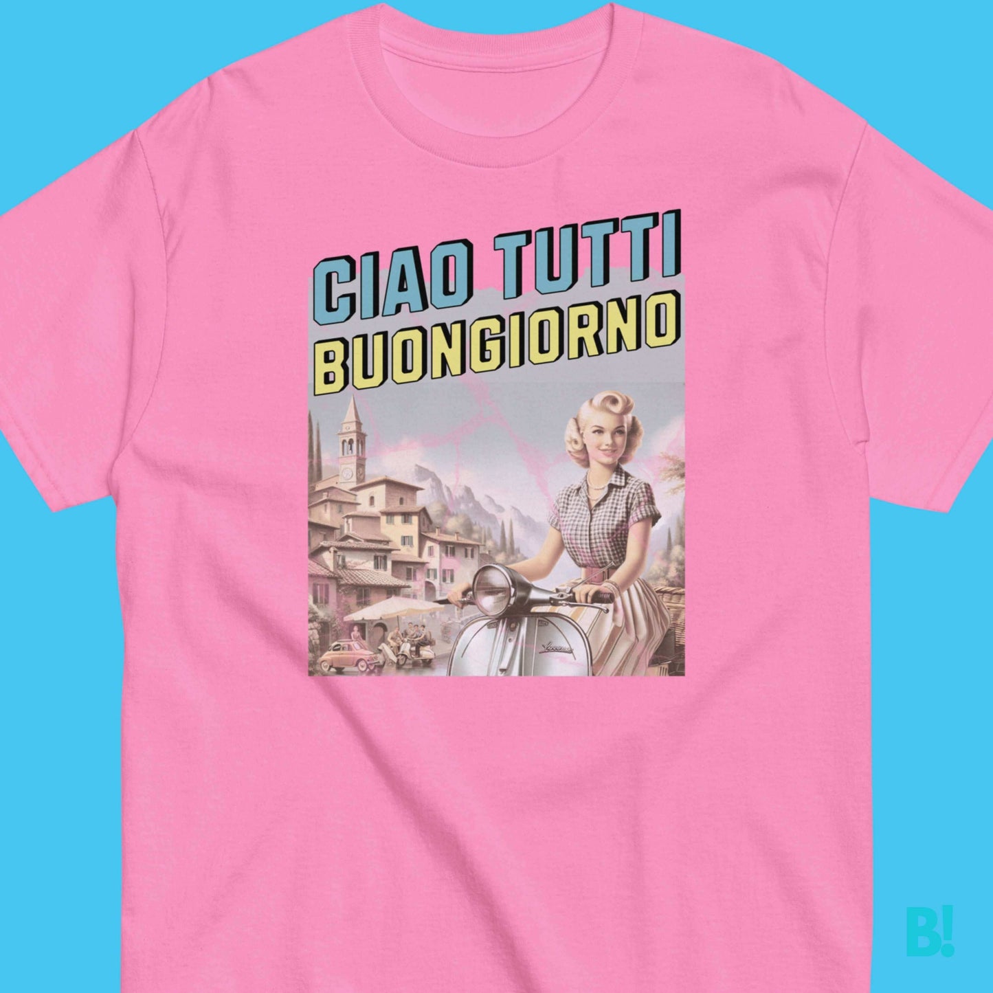 Ciao Tutti Buongiorno Classic Italian Graphic Cotton T-Shirt Ciao Tutti Buongiorno, time for a new look! A greeting and a smile in one T-Shirt! Say hello to your new favorite t-shirt! €29.50 B!NKY Comfywear