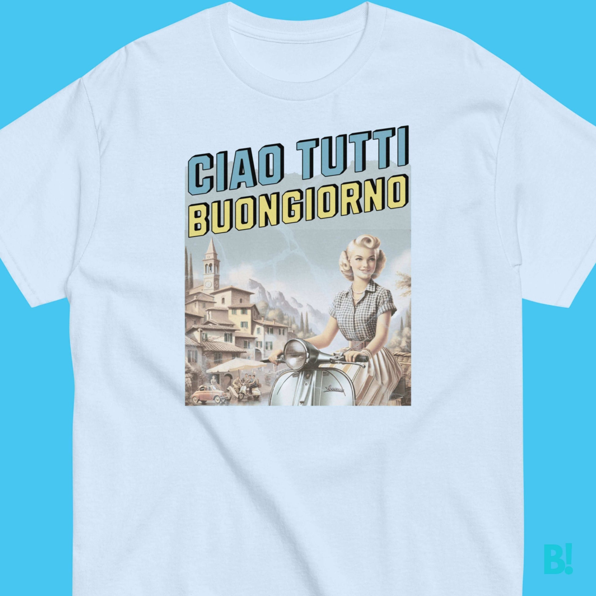 Ciao Tutti Buongiorno Classic Italian Graphic Cotton T-Shirt Ciao Tutti Buongiorno, time for a new look! A greeting and a smile in one T-Shirt! Say hello to your new favorite t-shirt! €29.50 B!NKY Comfywear