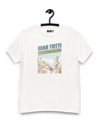Ciao Tutti T-shirt featuring Italian charm and coastal elegance, perfect for casual wear.