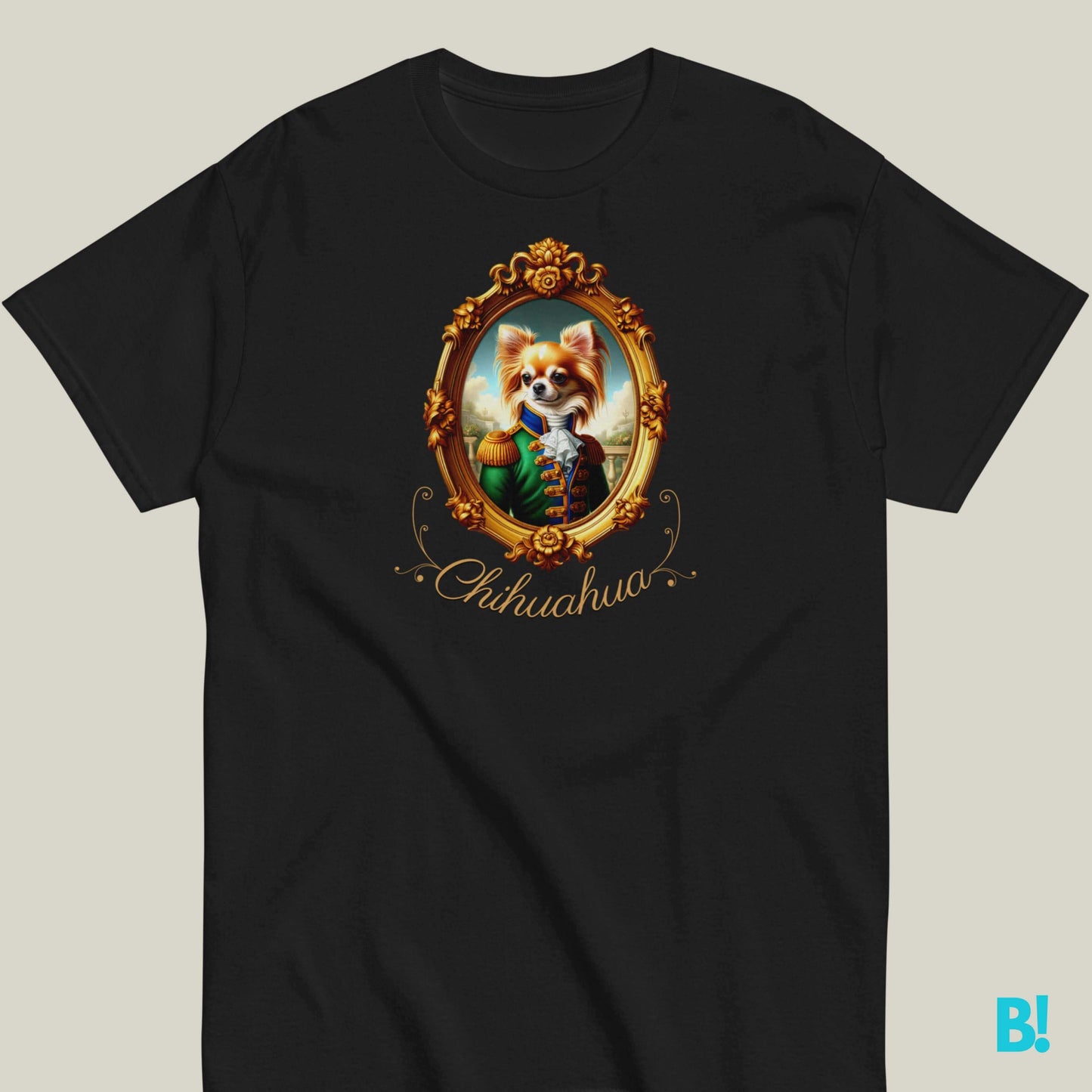 Chihuahua Napoleon Dog Portrait T-shirt – 100% Cotton Chihuahua lovers, this fun Napoleon dog portrait T-shirt is perfect for you! Soft cotton, available in 7 colors. A playful choice! €29.50 B!NKY Comfywear