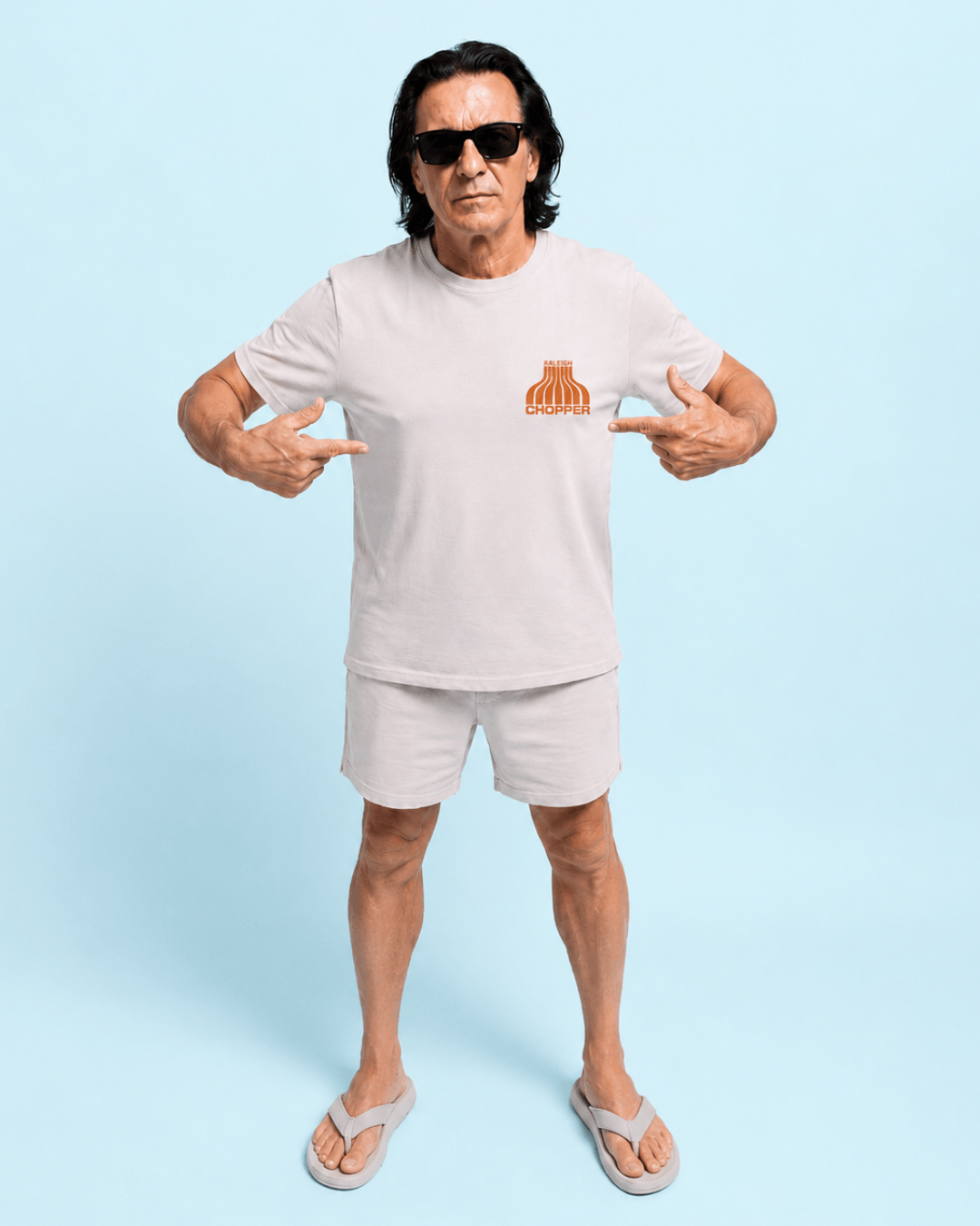 Chopper Bike T-Shirt | King Of The Block model showcasing retro bicycle design with high energy and street style.