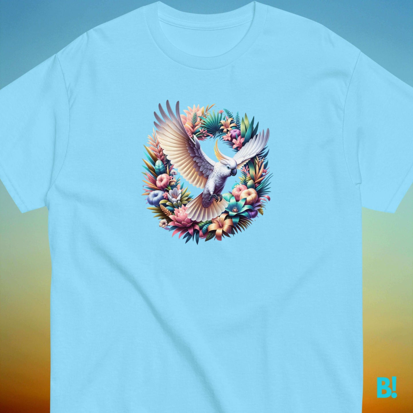Exotic Cockatoo T-Shirt - Shop Now | Sizes S-XXXL Elevate your style with our Cockatoo T-Shirt! Perfect blend of comfort & exotic charm, available in 6 colors, sizes S-XXXL. Dive into tropical bliss today. €29.50 B!NKY Comfywear